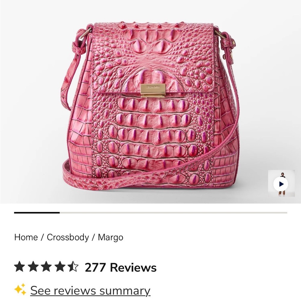 😍ADORABLE NWT BRAHMIN MARGO PINK CROSS BODY